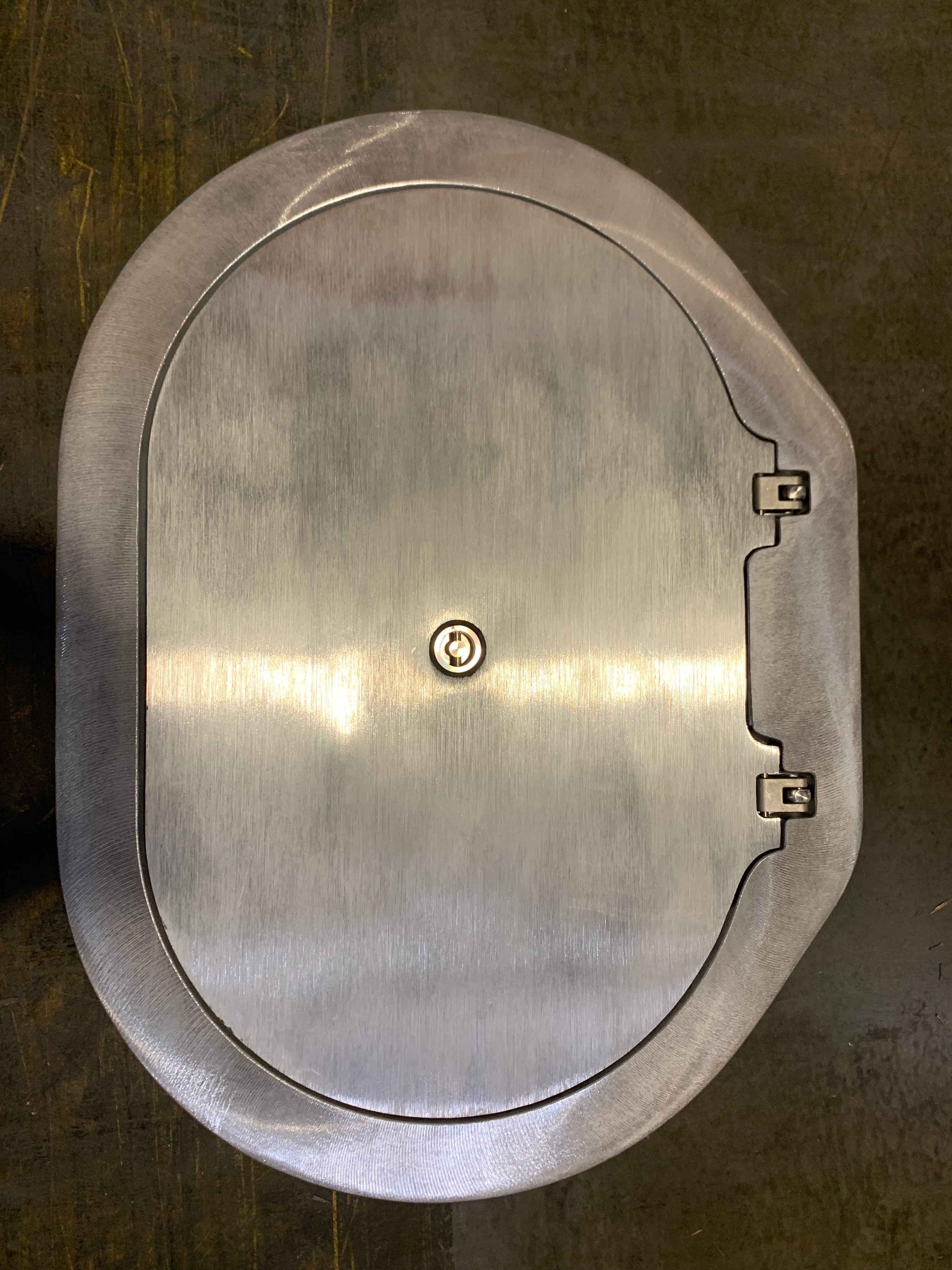 Freeman Marine Hinge Aluminum with Aluminum Ring 15x24in Knife Edge No Handle Oval