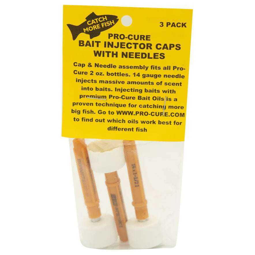 Bait Injection 2oz caps with Needles 3 pack