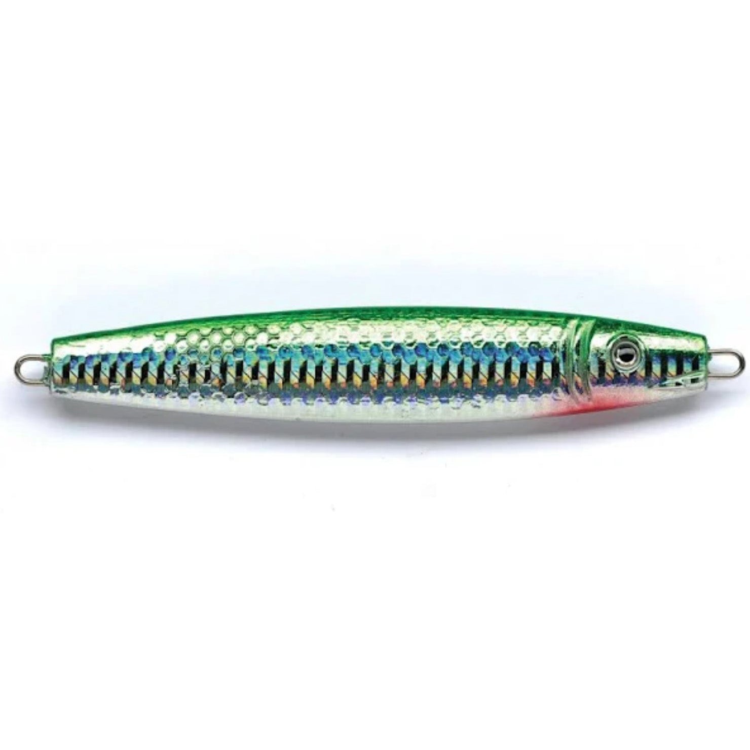 Pucci Chovy Jig 2oz Silver Tape Chartreuse Back