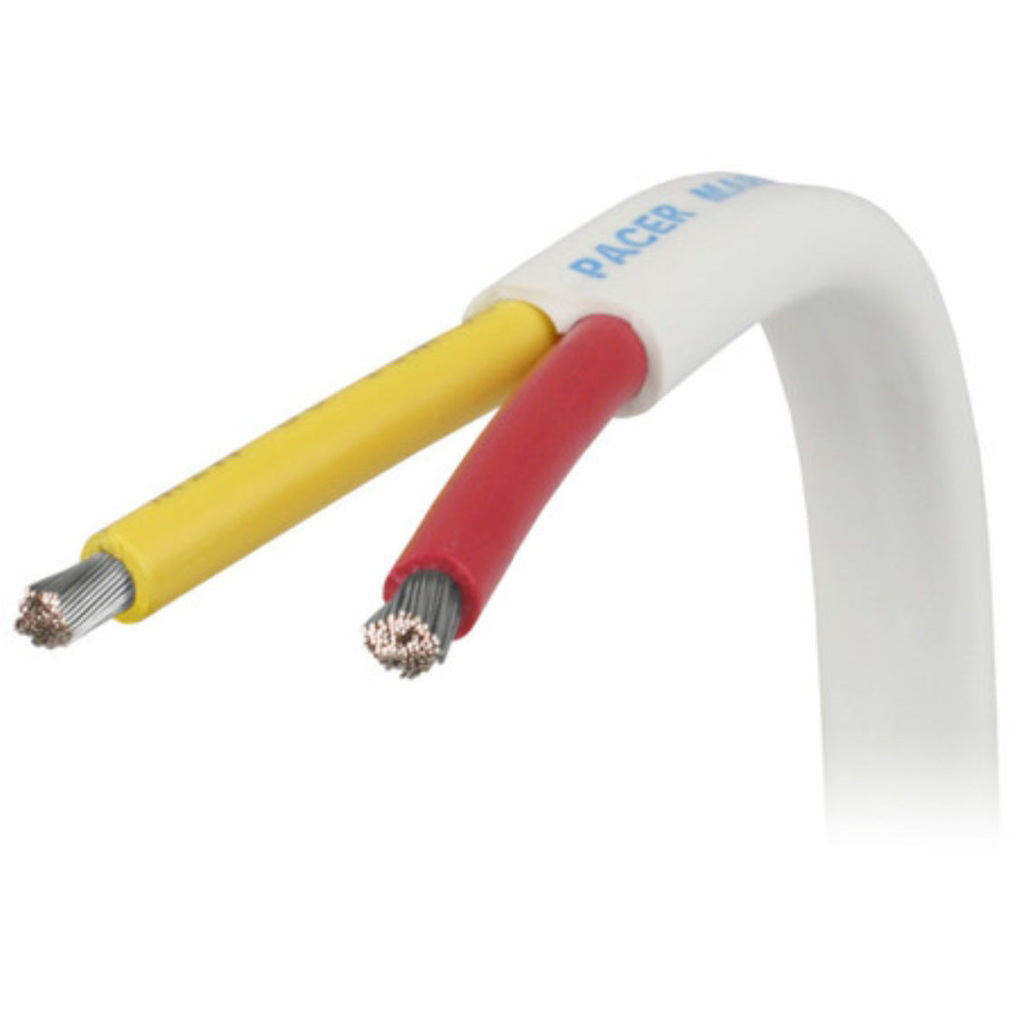 Pacer White Safety Duplex Cable Round, Red and Yellow Conductors
