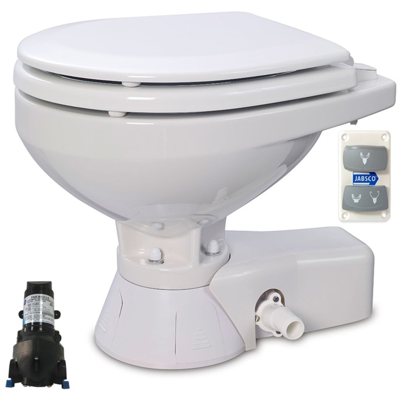 Jabsco Quiet Flush Electric Toilet 12V DC, Compact
