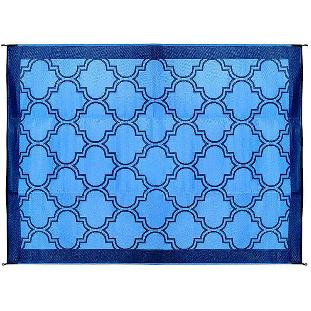 Open Air Lattice Outdoor Leisure Mat, Blue, 6' x 9'