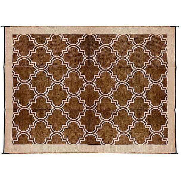 Open Air Lattice Outdoor Leisure Mat, Brown, 6' x 9'