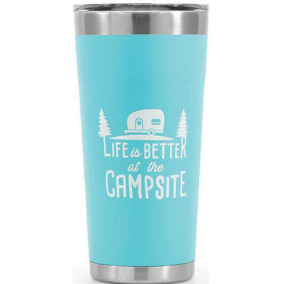 Camco 53057 Life Is Better At The Campsite Tumbler, 20 oz., Cool Blue