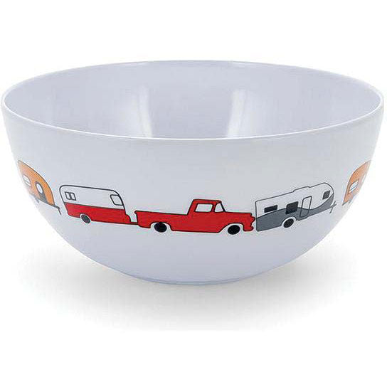 Camco 53222 Melamine Dishware, Multi-color RV & Truck Pattern, 6" Bowl