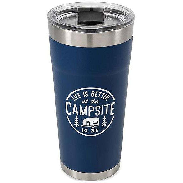 Camco 53323 Life Is Better At The Campsite Tumbler, 20 oz., Navy