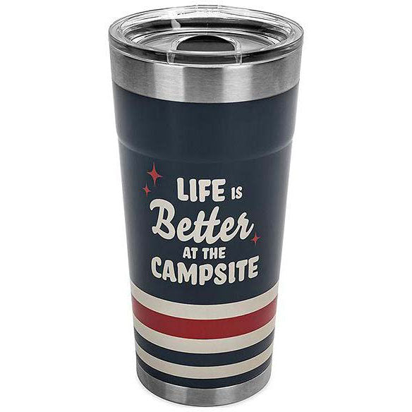 Camco 53326 Life Is Better At The Campsite Tumbler, 20 oz., Dark Blue
