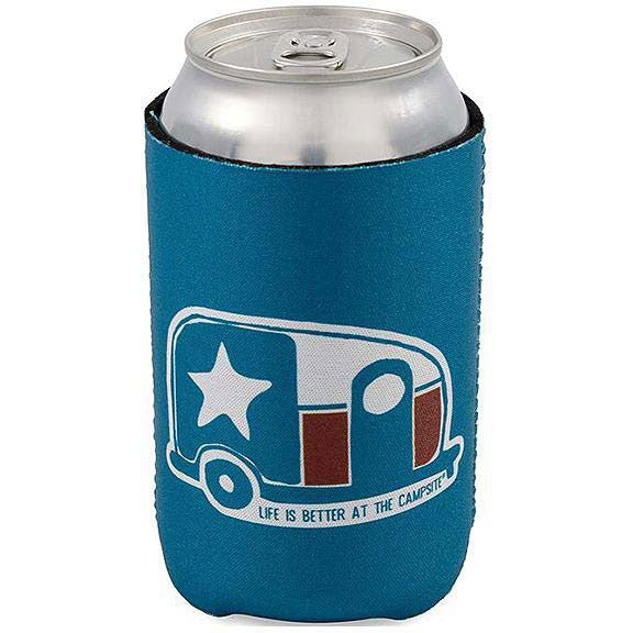 Camco 53372 Life Is Better At The Campsite Can Holder, Blue, Texas Flag/Camper