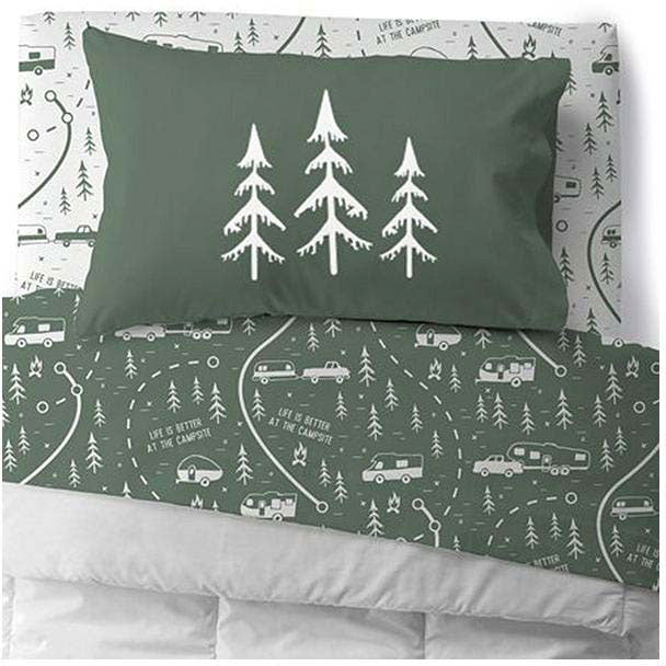 Camco 53477 Bed Sheets, Bunk, Green Map