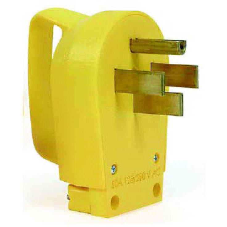 Camco 55252 Yellow PowerGrip Replacement RV Plug with Handle