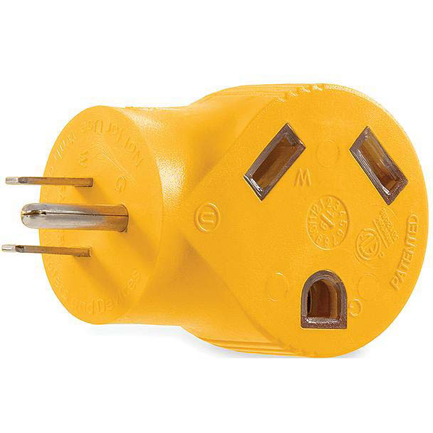 Camco 90 Degree Electrical Adapter, 15A Male, 30A Female