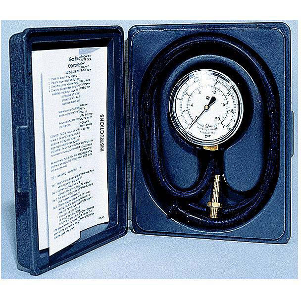 Camco 10389 Gas Pressure Test Kit (Includes Gauge, 30" Hose and Tap Fitting in Case)
