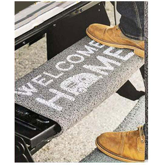 Camco 53195 RV Wrap Around 23" Step Rug, Gray