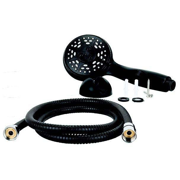 Camco 43744 Premium RV/Marine Shower Head & Hose Kit, Black
