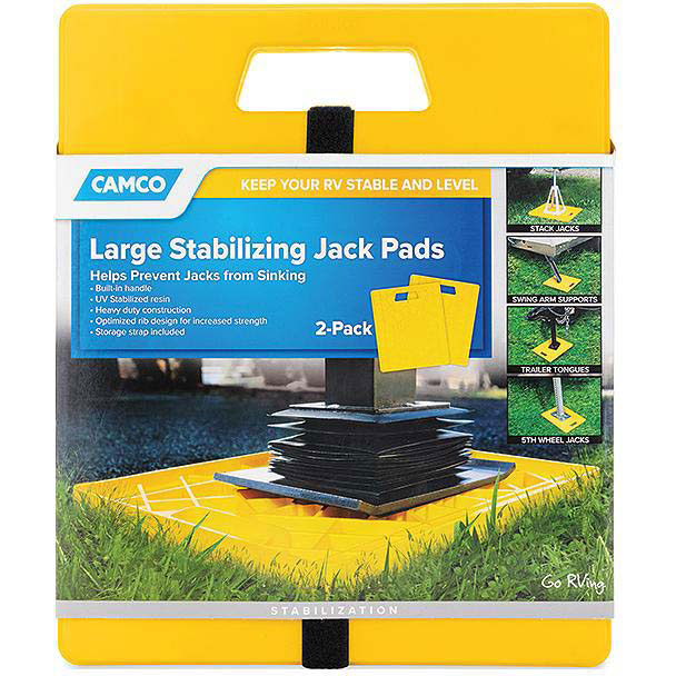 Camco Stabilizer Jack Pad, Large (14.0" x 11.7" Pad), 2 Pack