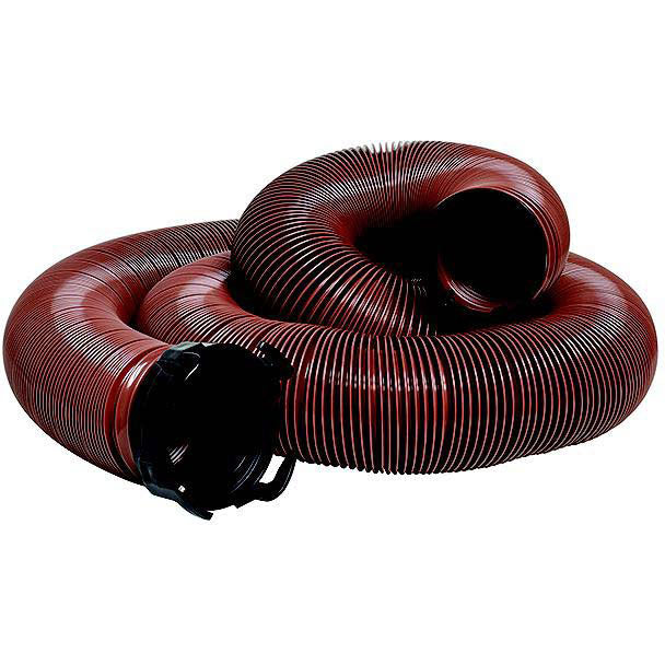 Valterra D04-0044 Bronze 20' E-Z Flush Heavy Duty RV Drain Hose & 3" Rotating Bayonet Adapter