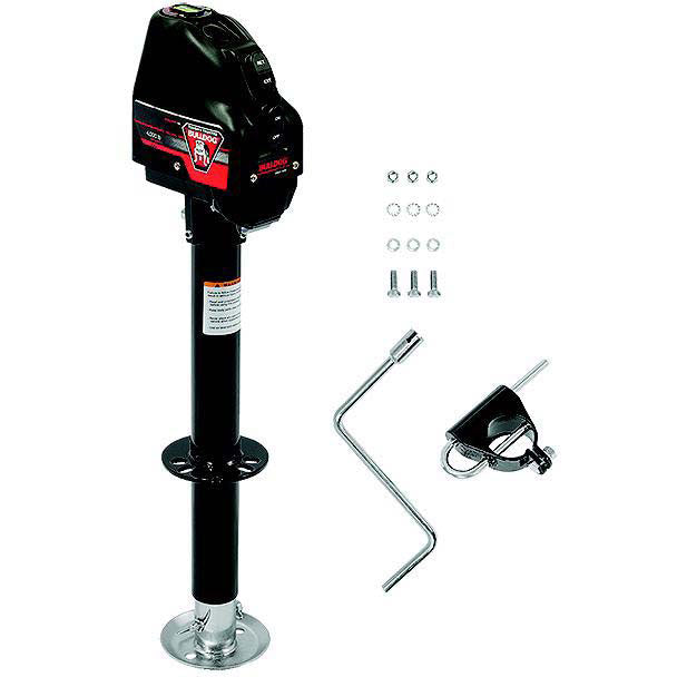 Bulldog 500199 Black 4,000 lb Capacity Powered A-Frame 14" Travel RV Trailer Jack, Black Case