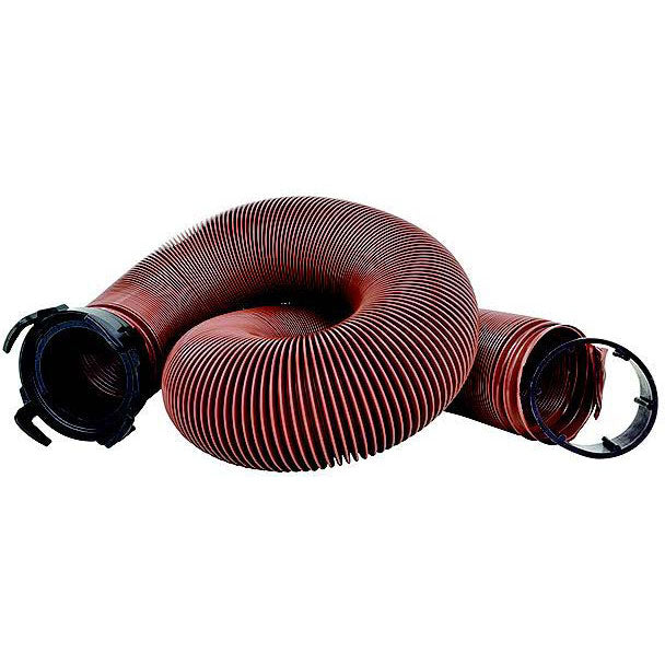 Valterra D04-0086 Bronze 10' E-Z Flush Heavy Duty RV Drain Hose & 3" Straight Hose Adapter