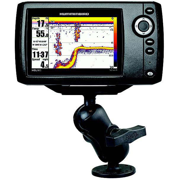 Remote Access Mic 1.5" Mounted Ball, with 2.5" Round Base & 2" x 4" Plate for the Humminbird Helix 7 ONLY