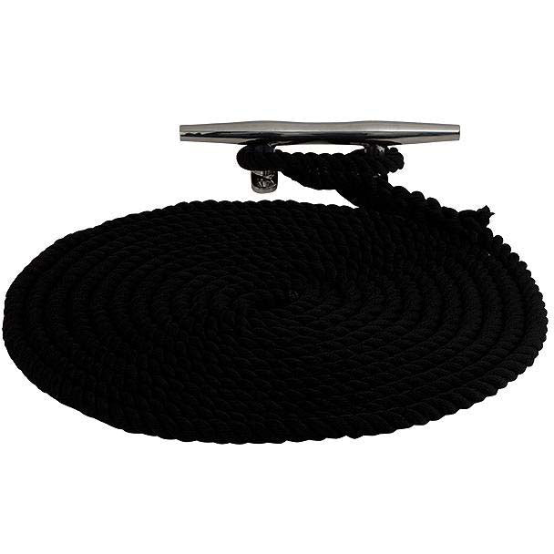 Sea Dog 301116025BK1 Premium Twisted Three-Strand Nylon Dock Line, Black 5/8" √ó 25'