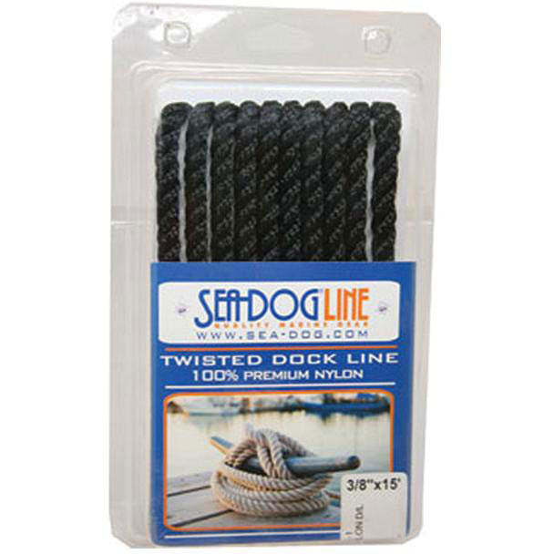 Sea Dog 301116035BK1 Premium Twisted Three-Strand Nylon Dock Line, Black 5/8" √ó 35'