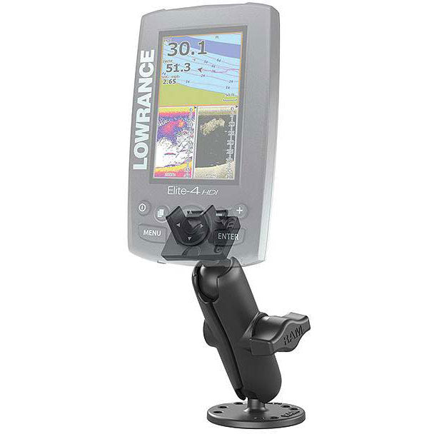 Remote Access Mic RAMB101LO11 1" Double Ball Mt. for Lowrance Elite-4, Hook-4 & Mark-4 Fishfinders