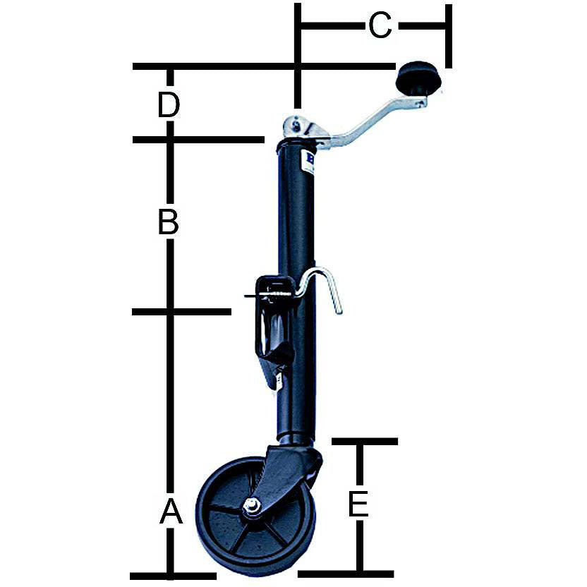 Bal Products 29005 Top Wind Swivel Mount 800 lb Capacity Tongue Jack for RV Trailers