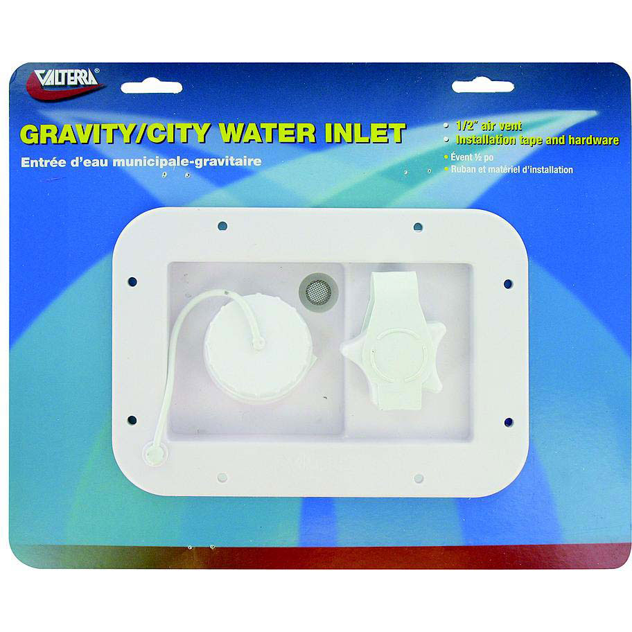 Valterra Gravity City 1/2" Air Vent Water Inlet & Includes Hardware & Installation Tape