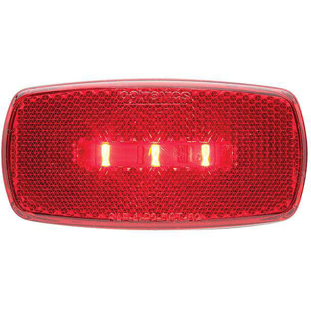 Optronics Surface Mount LED Marker/ Clearance Lights w/Reflex, White Base, Red Lens