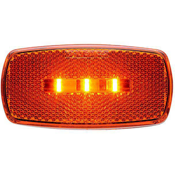 Optronics Surface Mount LED Marker/ Clearance Lights w/Reflex, White Base, Red Lens