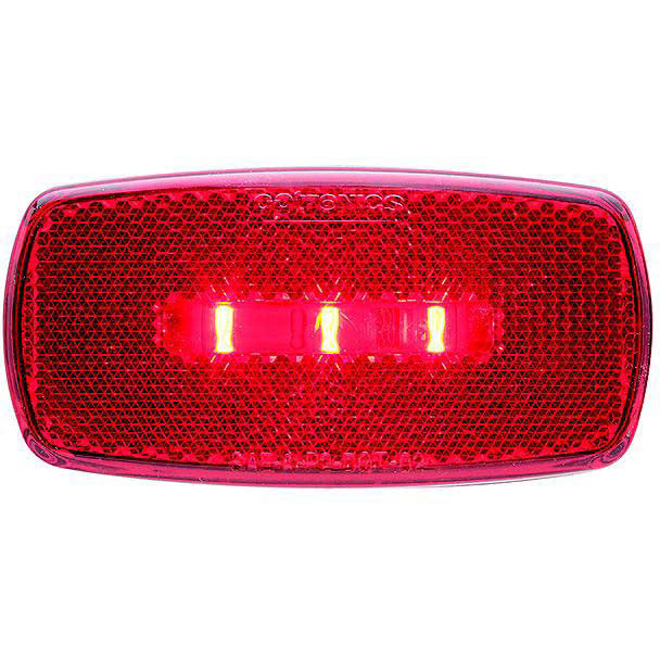 Optronics Surface Mount LED Marker/ Clearance Light w/Reflex, Black Base, Red Lens