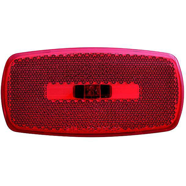 Optronics Surface Mount Marker/ Clearance Lights w/Reflex, White Base, Red Lens