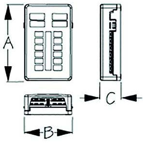 SeaDog 4451881 Fuse Block w/Negative Buss & Led Indicator Lights, 12-Terminals