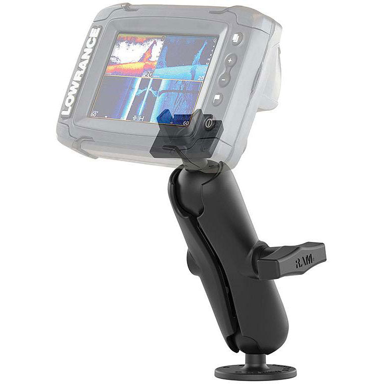 RAM RAM101LO11 1.5" Double Ball Mount for Select Lowrance Elite-5, Elite 7 Ti/Ti², Hook & Mark-5 Fishfinders
