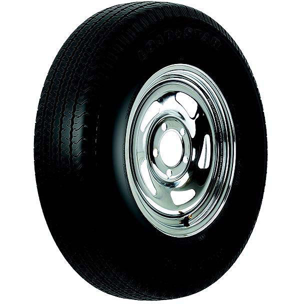13" ST Radial Tire & Wheel Assembly, ST185/80R13 C/5-Hole Chrome Directional