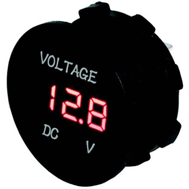 SeaDog 421615 Round Digital 4 to 30 Voltage Meter | Injected Molded Nylon
