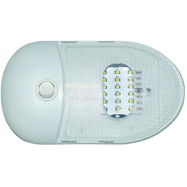 Valterra DG654291VP Slim Line Single LED Dome Light w/2-Way Switch, 12V