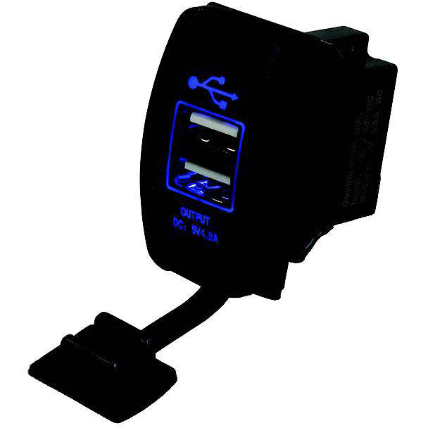 SeaDog 426520 Double USB 12V to 24V Input Rocker Switch Power Socket