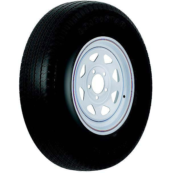 Loadstar Bias Tire and Wheel (Rim) Assembly ST205/75D-15 5 Hole C Ply