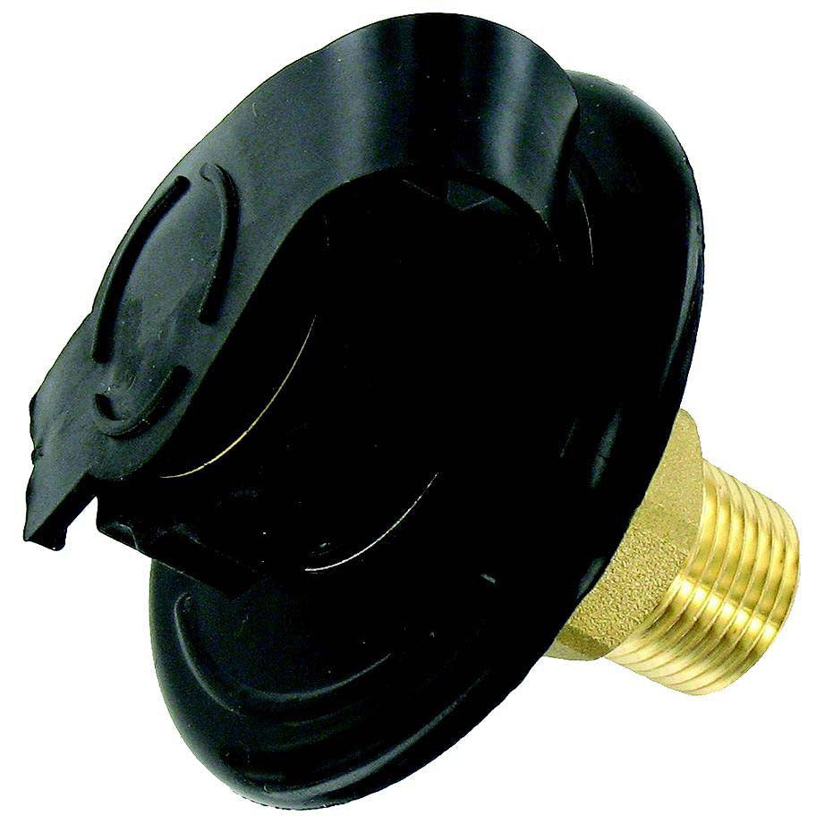 Valterra Flush Mount MPT Plastic Flange Brass Check Valve RV Water Inlet | Includes Screws, Putty Tape & Teflon Tape