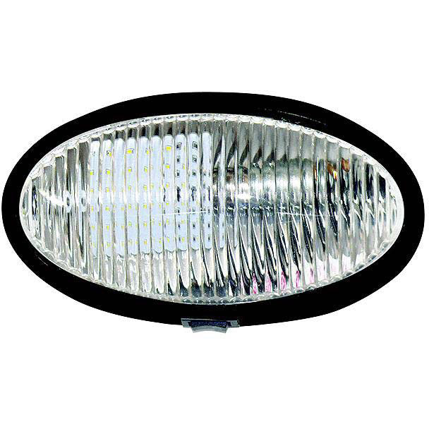 Valterra DG72408VP Oval LED Porch Light w/Switch, Black w/Clear Lens
