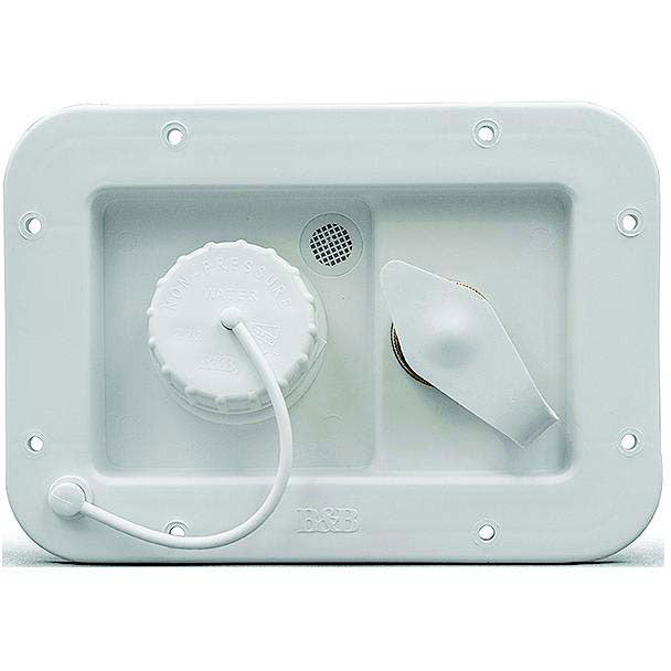 B&B Molders 94224 City/Gravity Dish W/ Brass Check Valve, Polar White