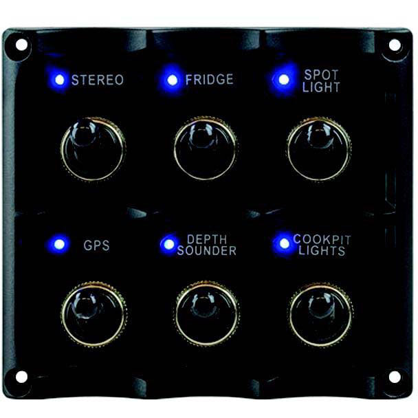 Seadog 424636-1 Water Resistant Toggle Switch Panel w/6 Switches