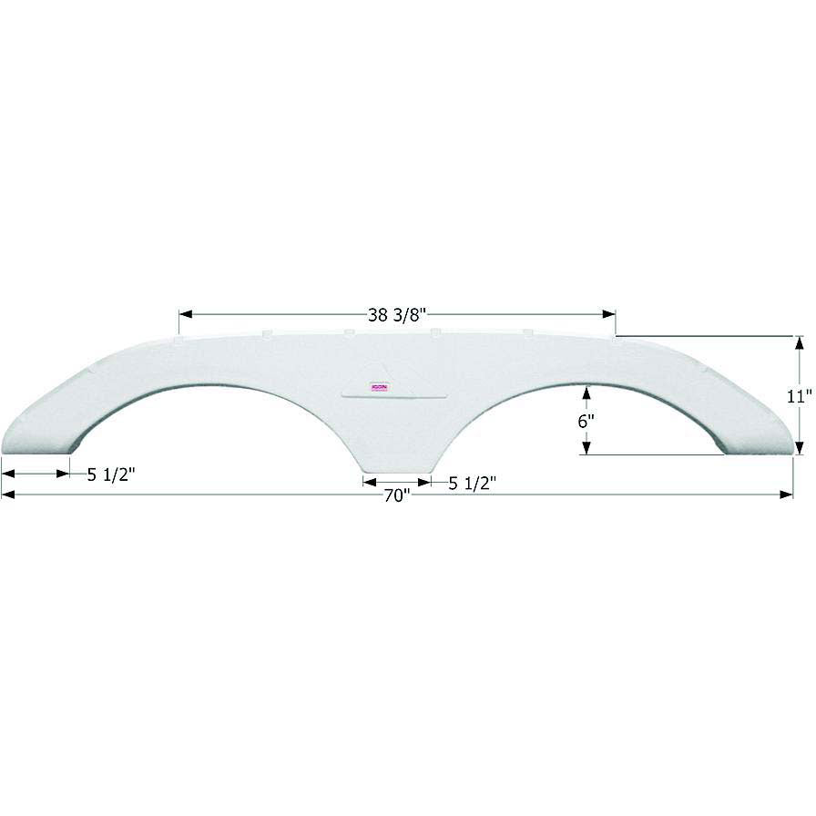 Icon Technologies 01772 Keystone FS1772 White RV Fender Skirts