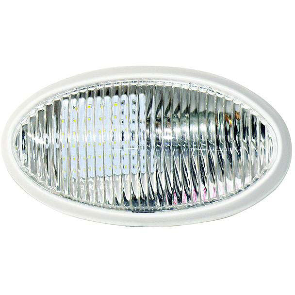 Valterra DG71257VP Oval Porch Light w/Switch, White w/Clear Lens