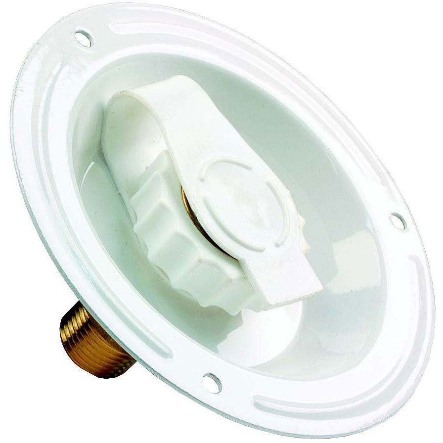 JR Products 62125 RV City Water Dish with White Metal Finish