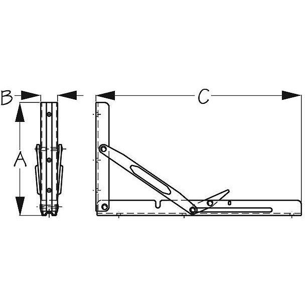 SeaDog Heavy-Duty Folding Table Support Brackets, Display Pack, 1 pr.