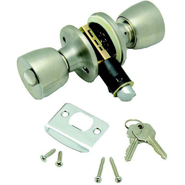 AP Products 013220SS Knob Entrance Lock Set, Stainless Steel