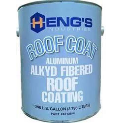 Heng's 43032 Alkyd Fibered Roof Coating, Aluminum, Qt., 12/case