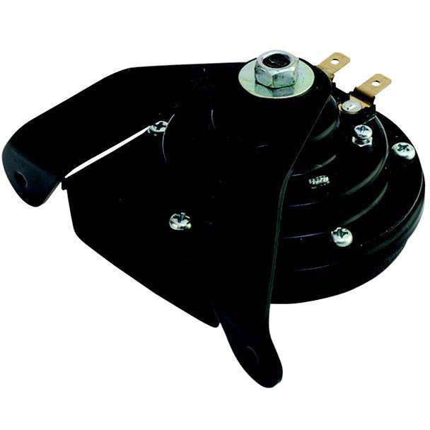 SeaDog 431410 Black Finish 3 Amp 107 DB Mini Compact Horn & Bracket | Powder Coated Steel | 3-5/16" x 3-5/8" x 4"